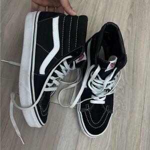 Vans Black and White High-Top Sneakers